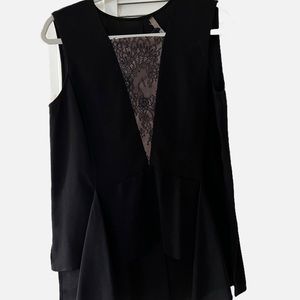 Bcbg black & lace top in size S